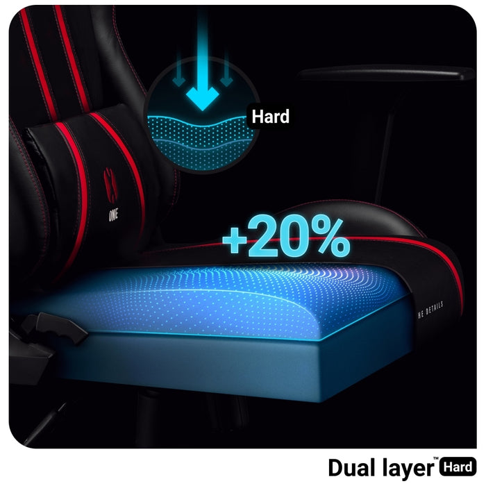Гейминг фотьойл Diablo Chairs X-One 2.0 King Size, черно-червен