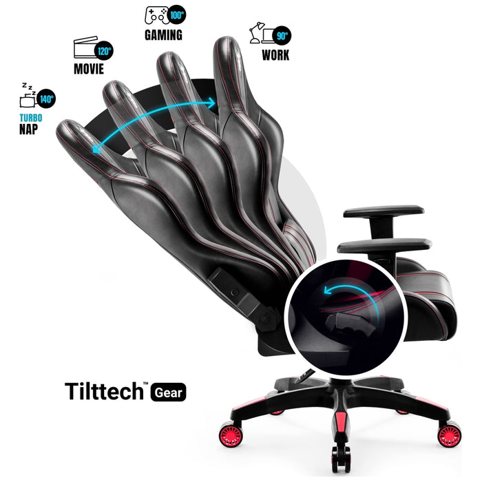 Гейминг фотьойл Diablo Chairs X-One 2.0 King Size, черно-червен