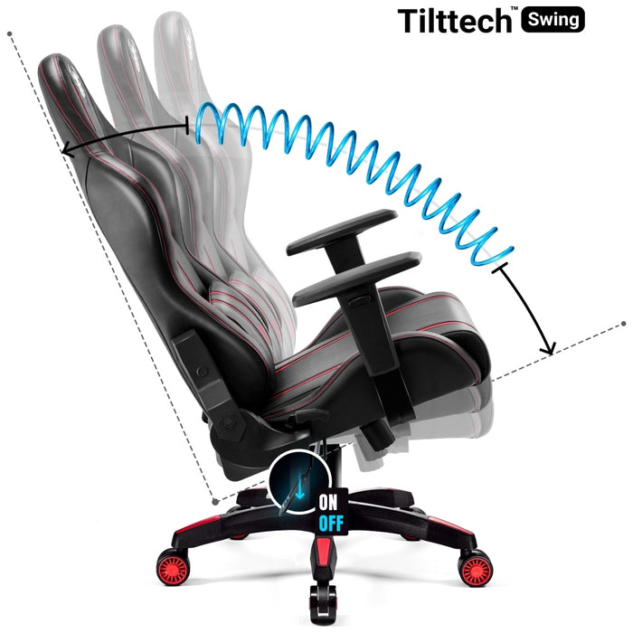 Гейминг фотьойл Diablo Chairs X-One 2.0 King Size, черно-червен