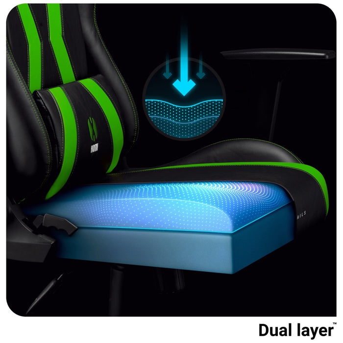 [?] Гейминг стол Diablo Chairs X-Horn 2.0 Normal Size, черно-зелен