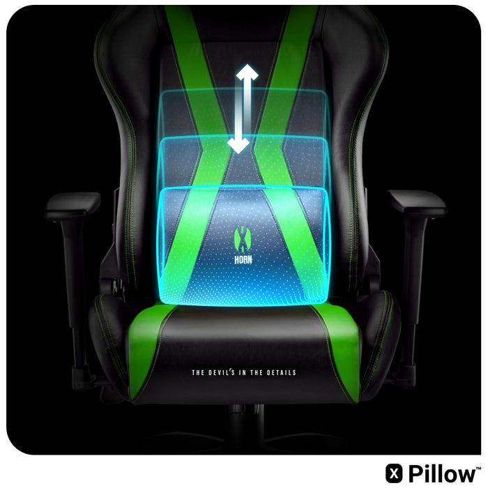[?] Гейминг стол Diablo Chairs X-Horn 2.0 Normal Size, черно-зелен