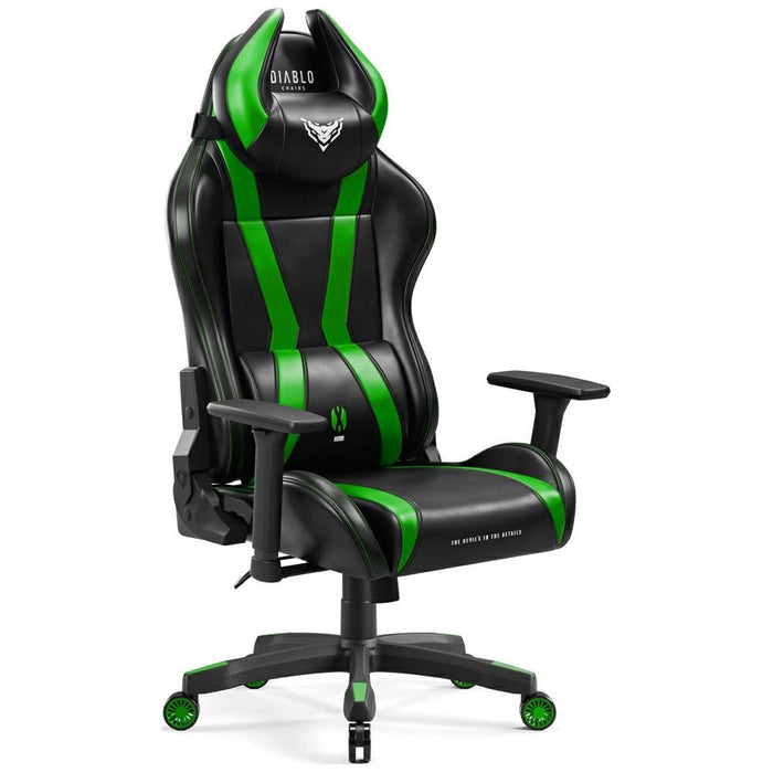 [?] Гейминг стол Diablo Chairs X-Horn 2.0 Normal Size, черно-зелен