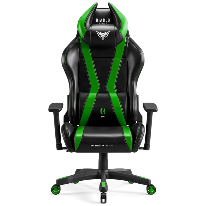 [?] Гейминг стол Diablo Chairs X-Horn 2.0 Normal Size, черно-зелен