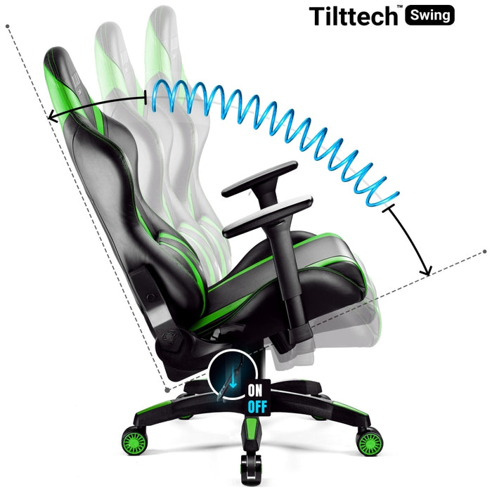 [?] Гейминг стол Diablo Chairs X-Horn 2.0 Normal Size, черно-зелен