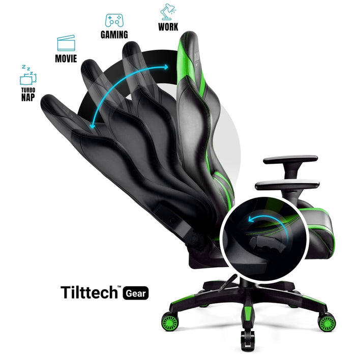 [?] Гейминг стол Diablo Chairs X-Horn 2.0 Normal Size, черно-зелен