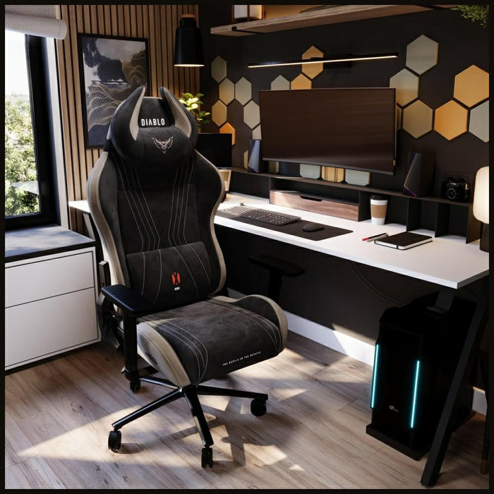 [?] Геймърски фотьойл Diablo Chairs X-Horn 2.0 Normal Size, черен/камилски