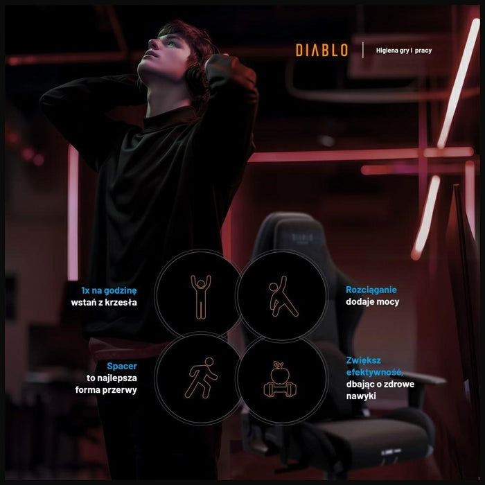 [?] Геймърски стол Diablo Chairs Diablo X-One PRIME Normal Size, черен
