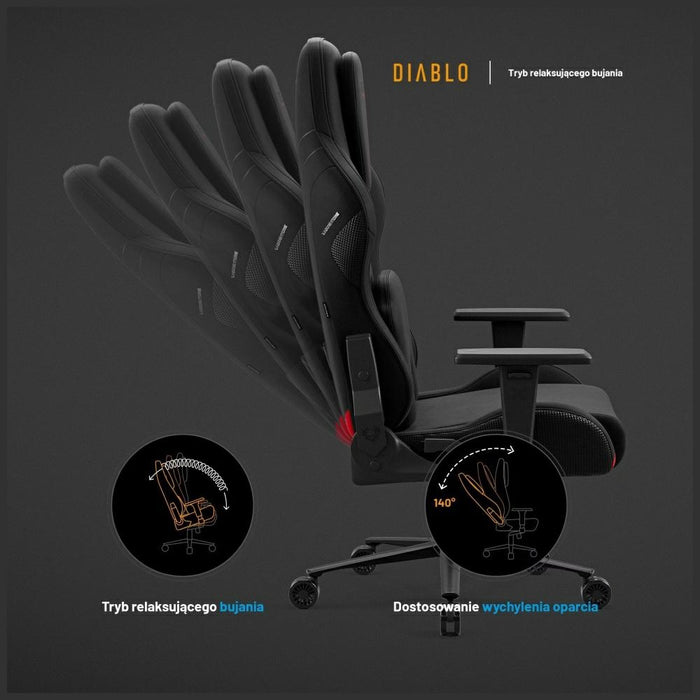 [?] Геймърски стол Diablo Chairs Diablo X-One PRIME Normal Size, черен