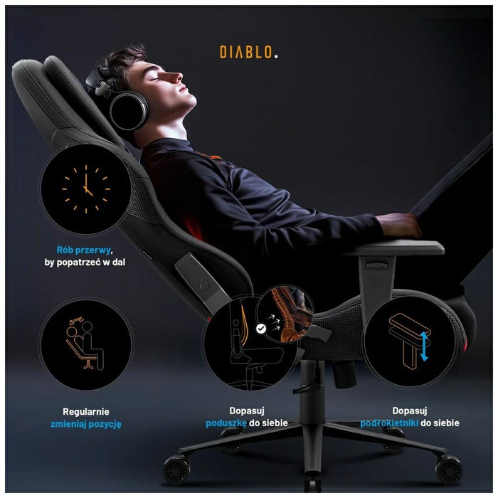 [?] Геймърски стол Diablo Chairs Diablo X-One PRIME Normal Size, черен