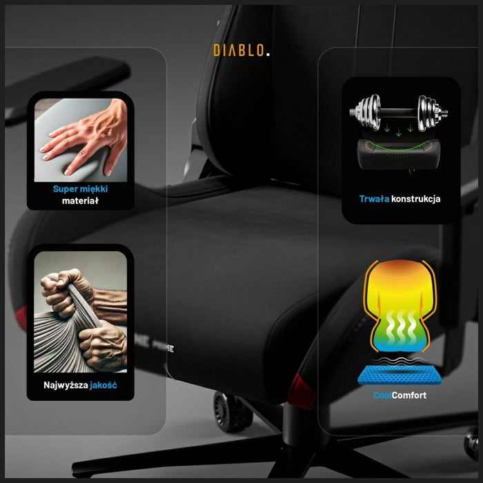 [?] Геймърски стол Diablo Chairs Diablo X-One PRIME Normal Size, черен