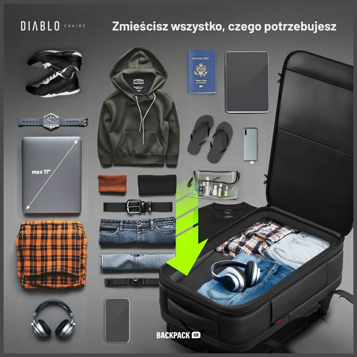Многофункционален вакуумен раница Diablo Chairs Backpack Air, черна
