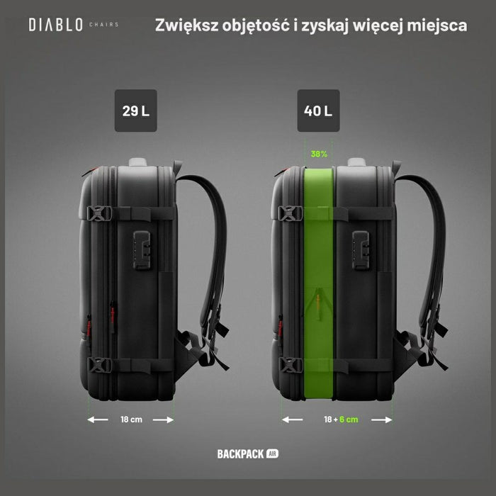 Многофункционален вакуумен раница Diablo Chairs Backpack Air, черна