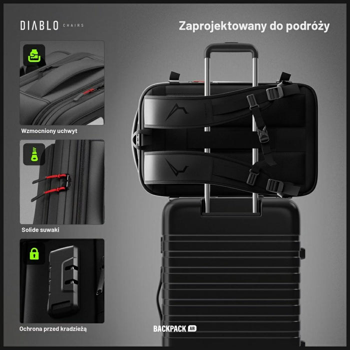 Многофункционален вакуумен раница Diablo Chairs Backpack Air, черна