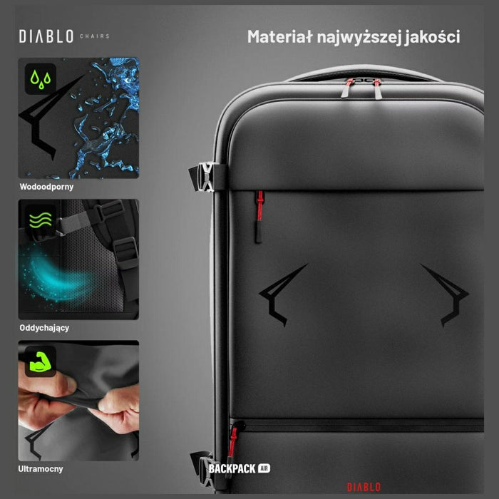 Многофункционален вакуумен раница Diablo Chairs Backpack Air, черна