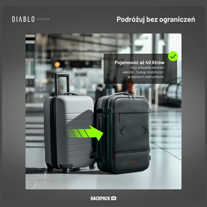 Многофункционален вакуумен раница Diablo Chairs Backpack Air, черна