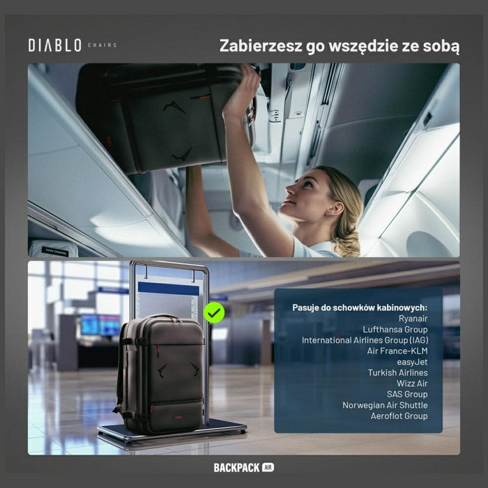Многофункционален вакуумен раница Diablo Chairs Backpack Air, черна