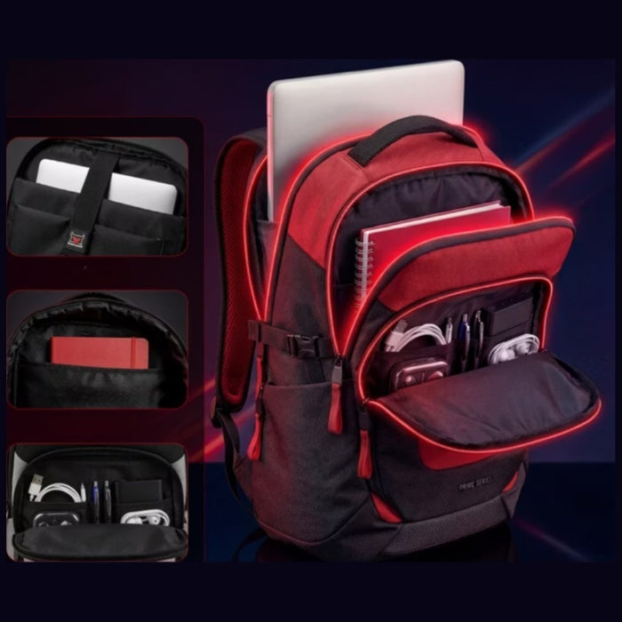 Мултифункционален раница Diablo Chairs Prime за лаптоп, черно-червена