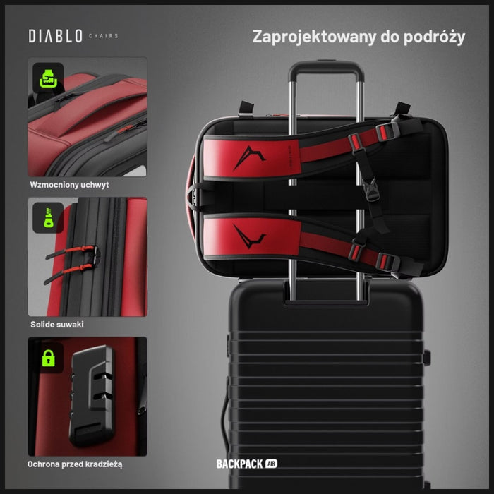Мултифункционален вакуумен раница Diablo Chairs Backpack Air, бордо