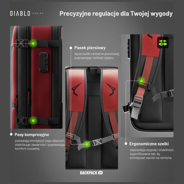 Мултифункционален вакуумен раница Diablo Chairs Backpack Air, бордо
