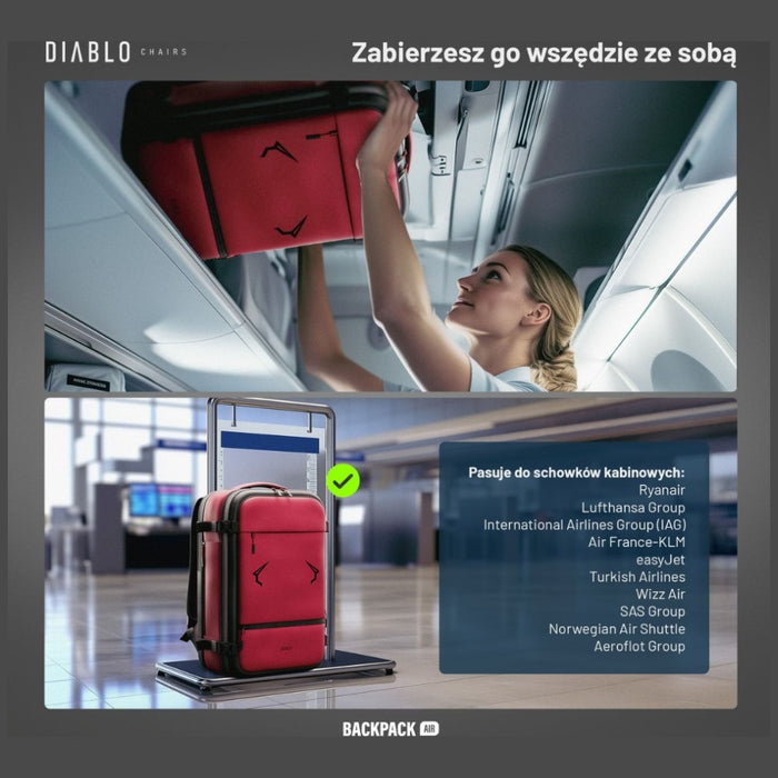 Мултифункционален вакуумен раница Diablo Chairs Backpack Air, бордо