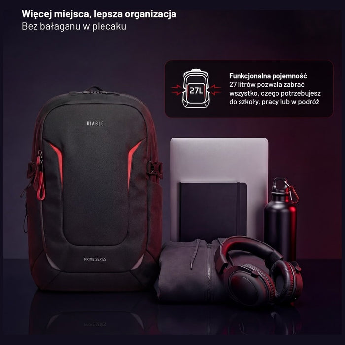 Многофункционален раница Diablo Chairs Prime за лаптоп, черна