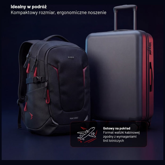 Многофункционален раница Diablo Chairs Prime за лаптоп, черна