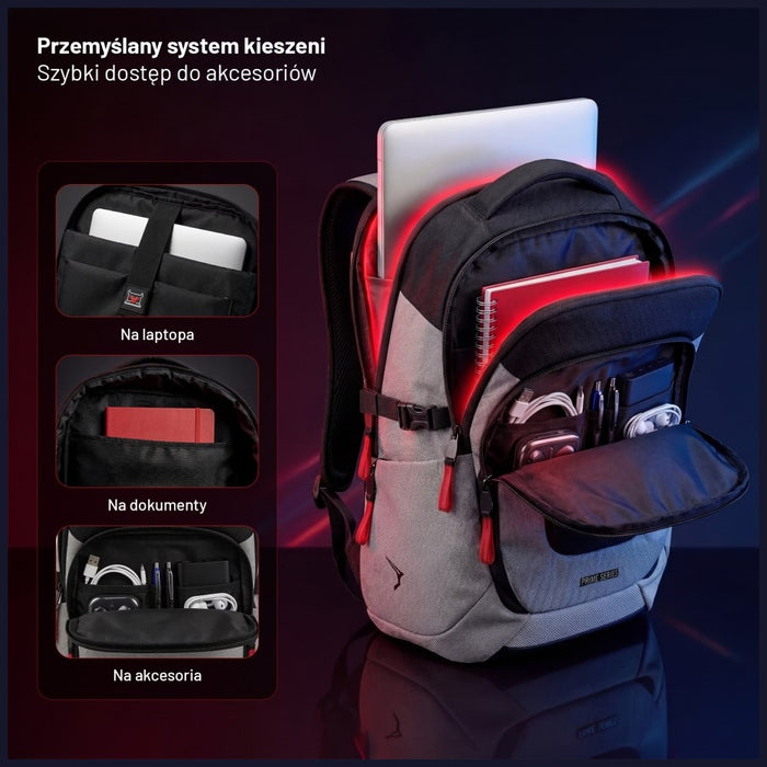 Многофункционален раници за лаптоп Diablo Chairs Prime, черно-сив