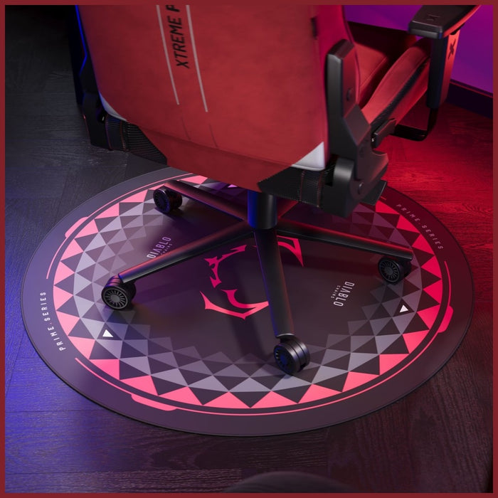 Антиплъзгаща мат Diablo Chairs за фотьойл, черно-червена
