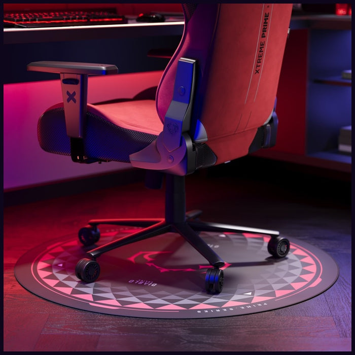 Антиплъзгаща мат Diablo Chairs за фотьойл, черно-червена