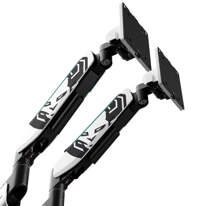 Двойна поддържаща скоба Diablo X-Arm Dual за монитори 35", RGB, бяло-черна