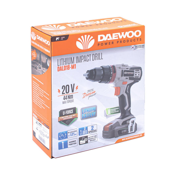 АКУМУЛАТОРНА УДАРНА БОРМАШИНА DAEWOO DALD18-M1 20 V, 44.00 nm, БЕЗ БАТЕРИЯ И ЗАРЯДНО