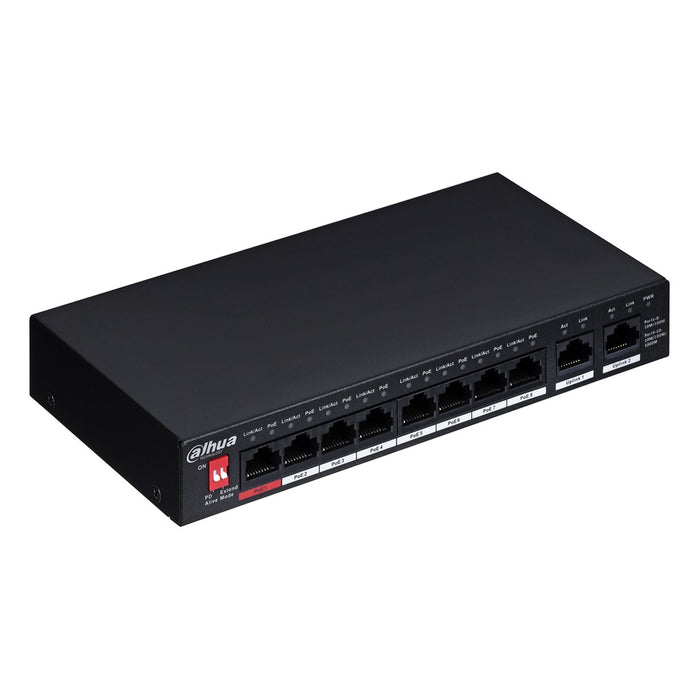 Dahua Technology PoE PFS3010-8ET-96-V2 мрежов превключвател Неуправляем Gigabit Ethernet (10/100/1000) Power over Ethernet (PoE) Черен