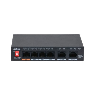 Dahua Technology PFS3006-4GT-60-V2 Gigabit Ethernet (10/100/1000) Power over Ethernet (PoE) Черен