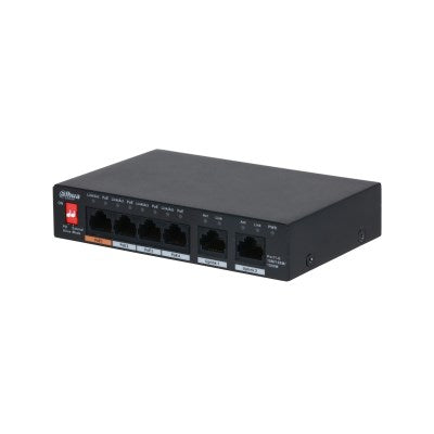 Dahua Technology PFS3006-4GT-60-V2 Gigabit Ethernet (10/100/1000) Power over Ethernet (PoE) Черен