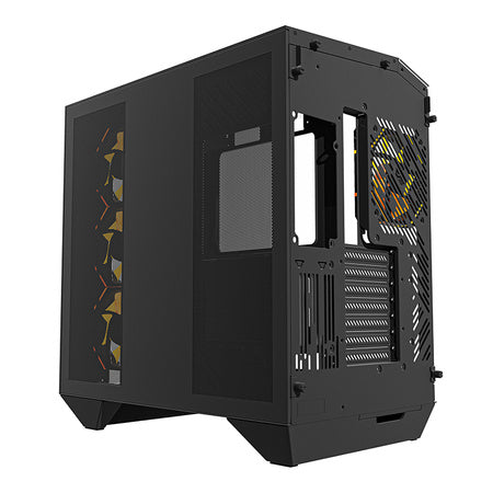 Кутия за компютър Darkflash DY470 (черна) + 4 вентилатора + скоба за GPU
