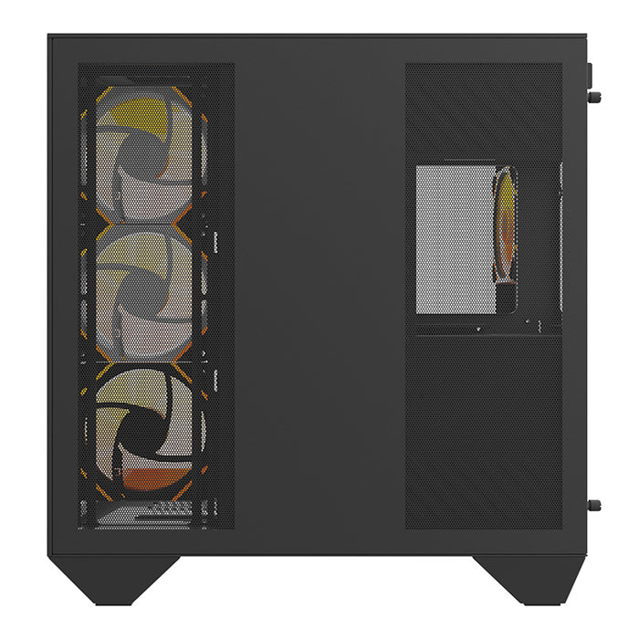 Кутия за компютър Darkflash DY470 (черна) + 4 вентилатора + скоба за GPU