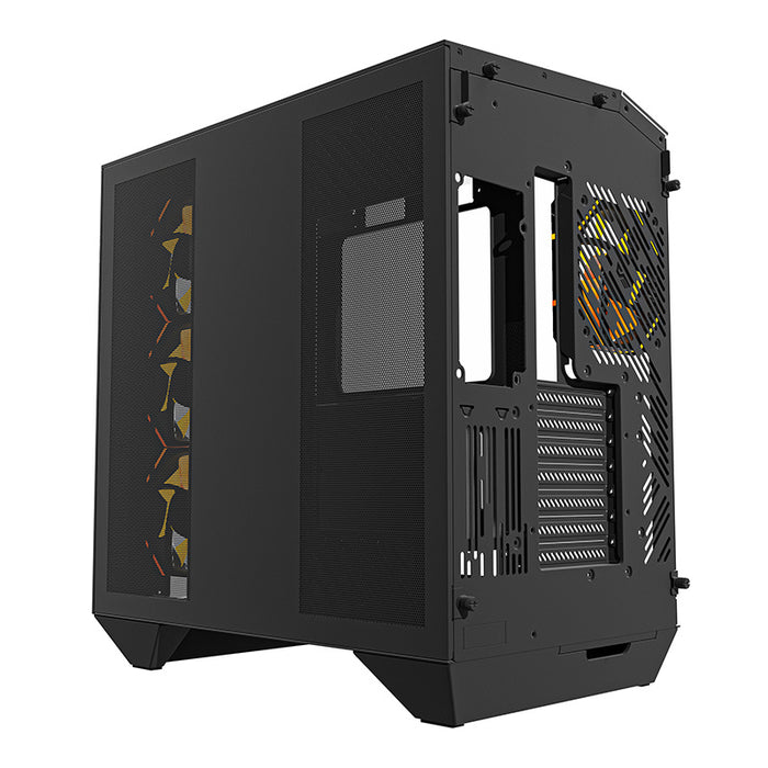 Кутия за компютър Darkflash DY470 (черна) + 4 вентилатора + скоба за GPU
