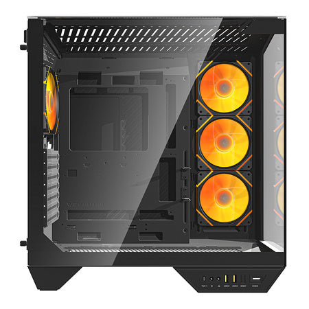 Кутия за компютър Darkflash DY470 (черна) + 4 вентилатора + скоба за GPU