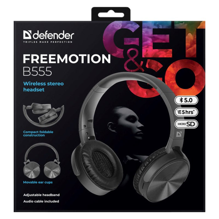 СЛУШАЛКИ DEFENDER BLUETOOTH FREEMOTION B555 ЧЕРНИ