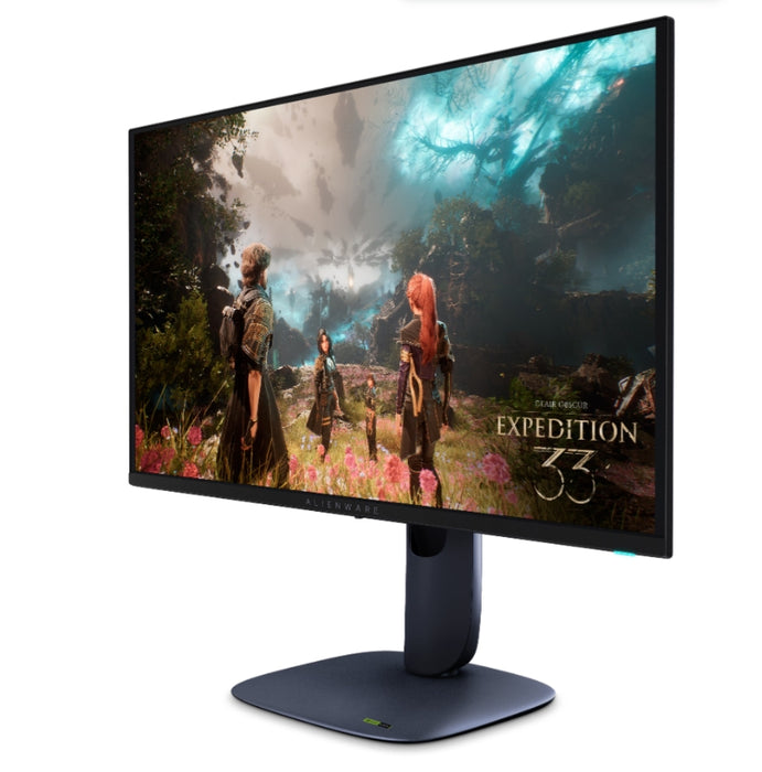 Dell Alienware AW2725Q, 26,7" QD-OLED, IPS, 0,03 ms GtG, AMD FreeSync, NVIDIA G-SYNC, 1 500 000:1, 1000 cd/m2, 4K UHD (3840 x 2160), 240Hz, 99% DCI-P3, HDMI, Earc, DP, USB 5Gbps, USB-C, PIP, PBP, регулируема височина, завъртане, завъртане, накланяне