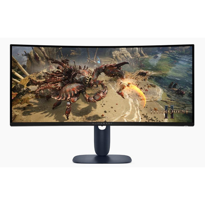 Dell Alienware AW3425DWM, 34" Curved WQHD LED AG 21:9, VA, 1ms GTG, 3000:1, 400 cd/m2, 3440x1440, 180 Hz, 95% DCI-P3, HDR, VRR, AMD FreeSync, VESA AdaptiveSync, HDMI, DP, USB 5Gbps, PIP, PBP, регулируема по височина, завъртане, накланяне, черно