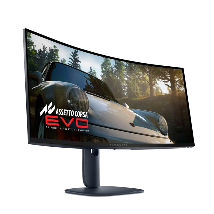 Dell Alienware AW3425DW , 34.2" ИЗВИТ QD-OLED 21:9 ,0.03ms GTG, WQHD (3440x1440), 240Hz, 1 500 000:1, 1000cd/m2, NVIDIA G-SYNC съвместим, AMD FreeSync Premium, HDR 400, 99,30% DCI-P3, HDMI, DP, USB, PIP, PBP, регулируем по височина, завъртане, наклон, чер