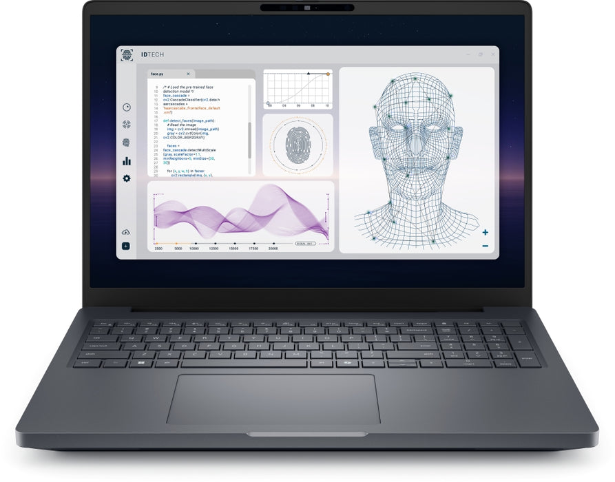 Dell Pro Max 16 Plus MB16250, Intel Ultra 7 265HX (13TOPS NPU, 20 ядра, до 5,30 GHz), 16,0" FHD+(1920x1200) VRR 120Hz, 500nits, 32GB: 2x16GB 6400 MTs DDR5, 1TB SSD, NVIDIA RTX PRO 3000 12GB GDDR7, 8MP HDR + IR камера и микрофон, Wi-Fi 7, FPR, задно осветя