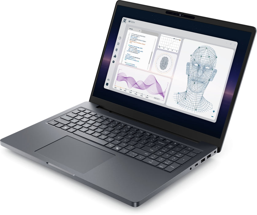 Dell Pro Max 16 Plus MB16250, Intel Ultra 7 265HX (13TOPS NPU, 20 ядра, до 5,30 GHz), 16,0" FHD+(1920x1200) VRR 120Hz, 500nits, 32GB: 2x16GB 6400 MTs DDR5, 1TB SSD, NVIDIA RTX PRO 3000 12GB GDDR7, 8MP HDR + IR камера и микрофон, Wi-Fi 7, FPR, задно осветя