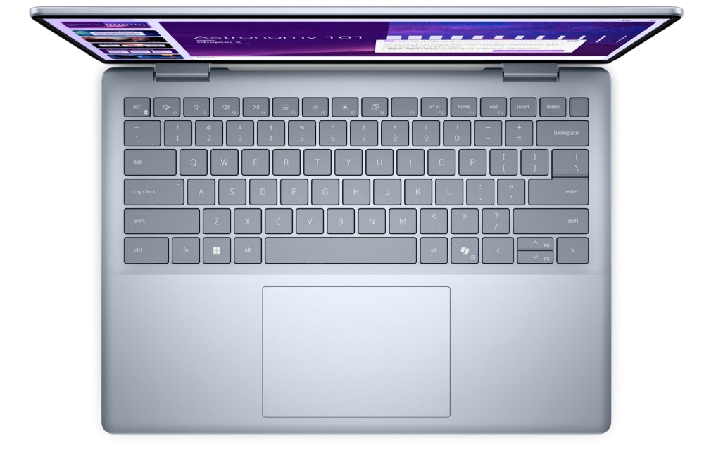 Dell 14 Plus 2-в-1 DB04250, Intel Ultra 7 256V (47 TOPS NPU, 8 ядра, до 4,8 GHz), 14" 16:10 FHD+(1920x1200) Touch 300nits WVA AG, 16GB, LPDDR5X, 8533MT/s (вграден), 1TB M.2 SSD PCIe, Intel Arc, FHD RGB и микрофон, Wi-Fi 7, FPR, Backlit Kb, Win 11 Pro