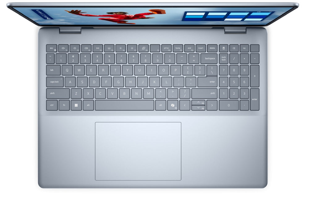 Dell 16 Plus DB16250, Intel Ultra 7 256V (47 TOPS NPU, 8 ядра, до 4,8 GHz), 16,0" 2,5K (2560x1600) WVA/IPS 300nits AG, 16 GB: LPDDR5x, 8533 MT/s (onb), 512GB M.2 SSD, Intel Arc, FHD камера и микрофон, Wi-Fi 7, Backlit Kb, Win11 Pro, Ice Blue, 3Y CI