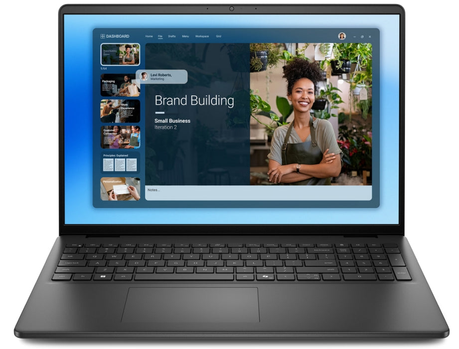 Dell 16 DC16250, Intel Core 5 120U (10 ядра, до 5.0 GHz), 16.0" FHD+(1920x1200) AG, 300 nits, 16GB, 2x8GB, DDR5, 5200 MT/s, 512GB M.2 PCIe, Intel Graphics, Cam, FPR, Wi-Fi 6, Backlit Kb, Win 11 Pro, Carbon Black, 3Y PS