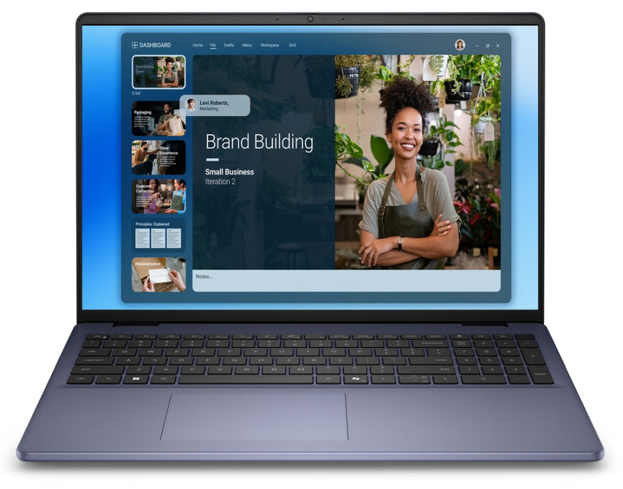 Dell 16 DC16251, Intel Core 7 150U (10 ядра, до 5,4 GHz), 16,0" FHD+(1920x1200) AG, 300 nits, 16GB, 2x8GB, DDR5, 5200 MT/s, 1TB M.2 PCIe, NVIDIA MX570A с 2GB GDDR6, Cam, FPR, Wi-Fi 6E, Backlit Kb, Win 11 Pro, Midnight Blue, Aluminium 3Y PS