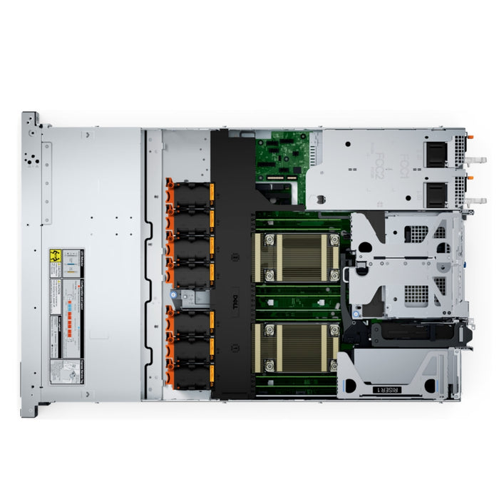 Dell PowerEdge R660XS, шаси 8 x 2.5" (SAS, SATA), Intel Xeon Silver 4410Y (30M Cache, 16GT), 1x16GB DDR5 RDIMM, 1x2.4TB, ReadyRails A11, безел, предно PERC H755 предно зареждане, iDRAC9 Enterprise 16G, двоен 700W Титан, 3Y ProSpt