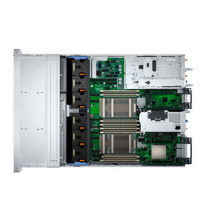 Dell PowerEdge R760XS, шаси 8 x 3.5" (SAS, SATA), Intel Xeon Silver 4410Y (30M Cache, 16GT), 16GB DDR5 RDIMM, 1x2.4TB, Rails Without CA, Bezel, Broadcom 57414, Front PERC H755 Front Load, iDRAC9 Enterprise 16G, Dual 700W титан, 3Y ProSpt